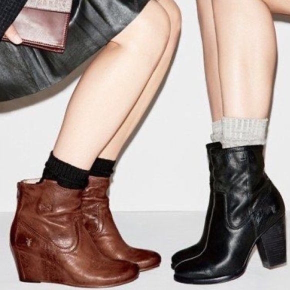 frye wedge booties